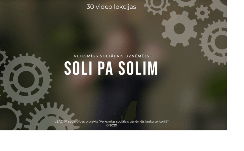 Sagatavotas mācību video lekcijas par sociālās uzņēmējdarbības tēmām